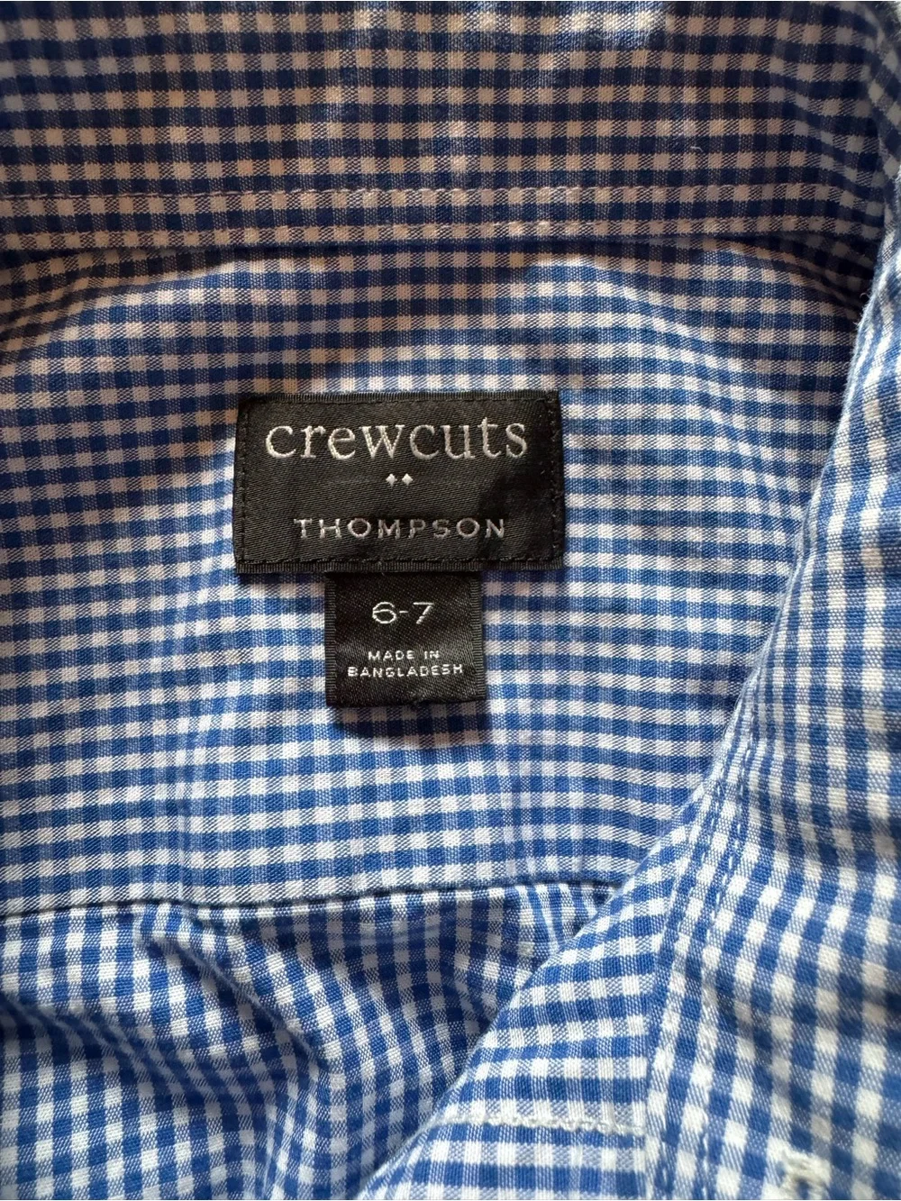 Crewcuts By J.Crew Boys Thompson White Blue Check Dress Shirt Button-up